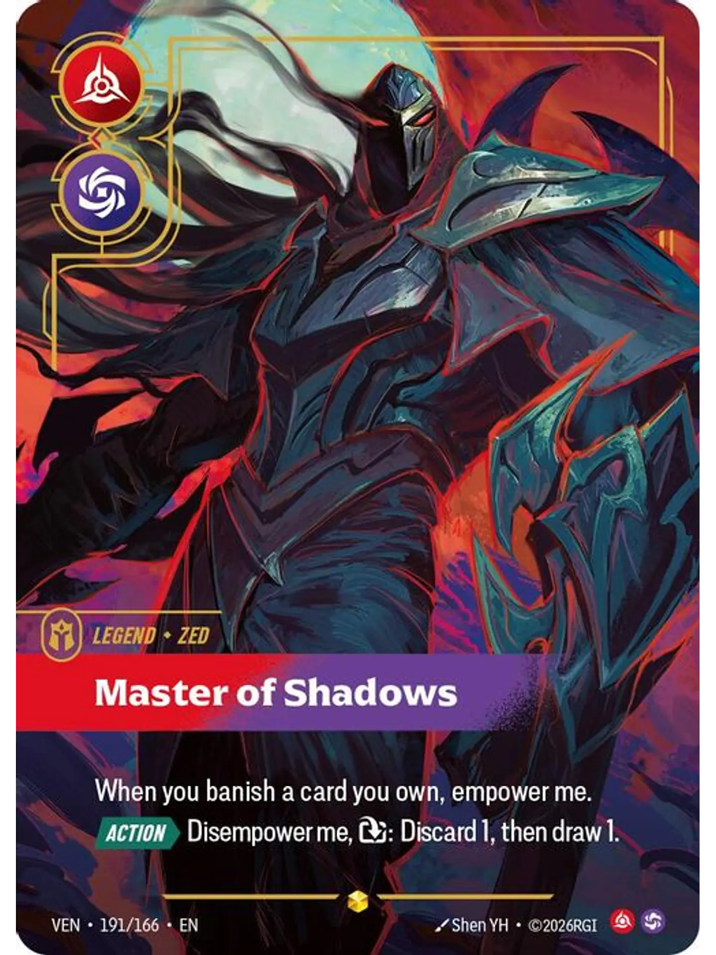 191/166 (Alternate Art) Zed - Master of Shadows (Overnumbered) 1