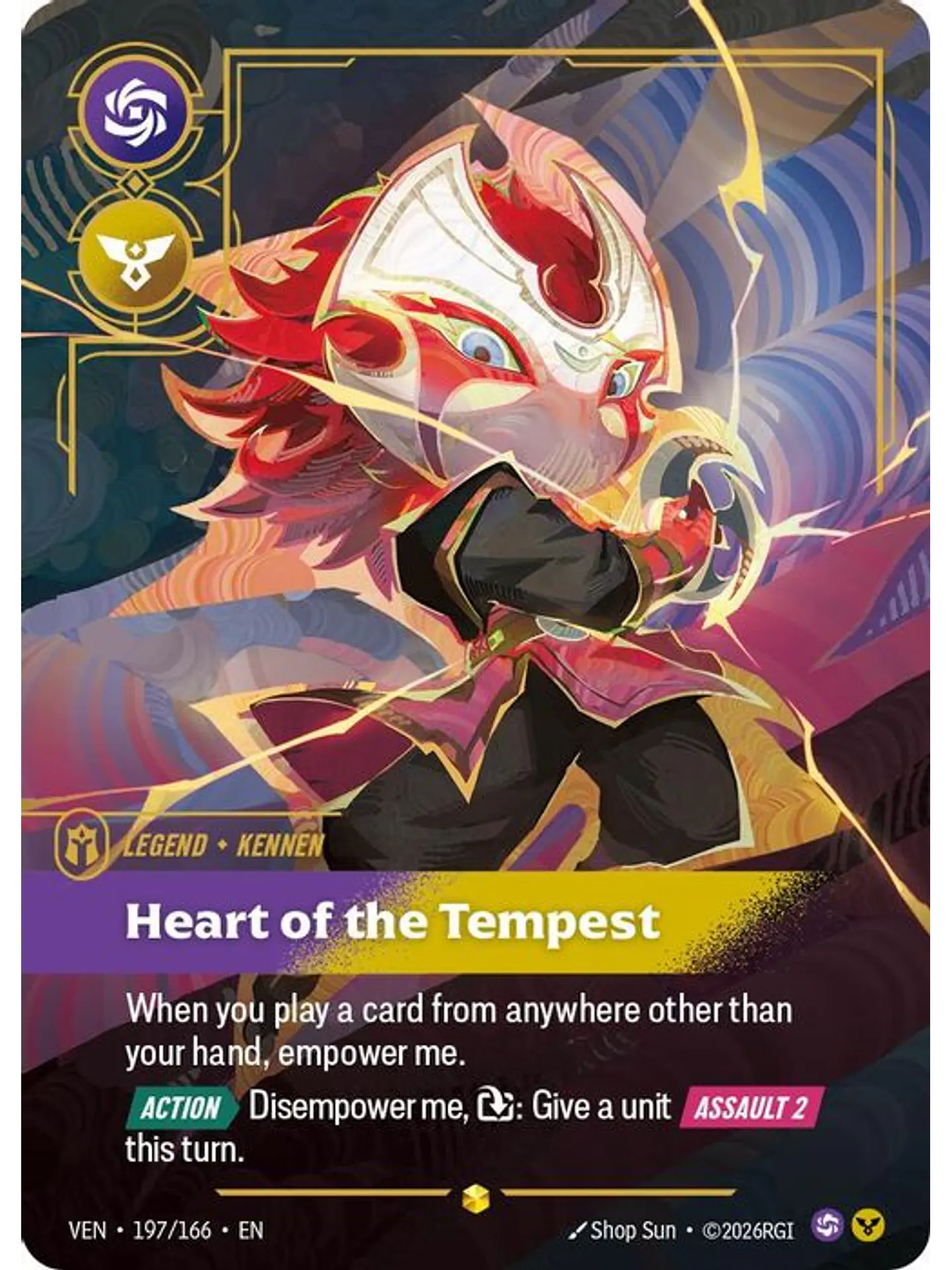 197/166 (Alternate Art) Yordle, Kennen - Heart of the Tempest (Overnumbered) 1