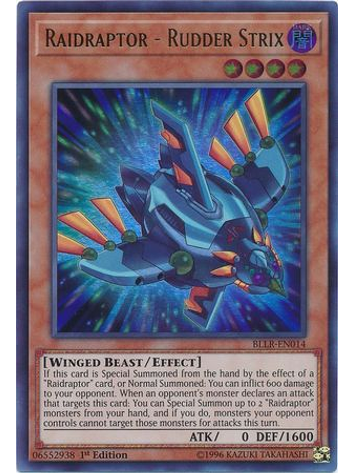 Raidraptor - Rudder Strix - bllr-en014 - Ultra Rare 1st Edition 1