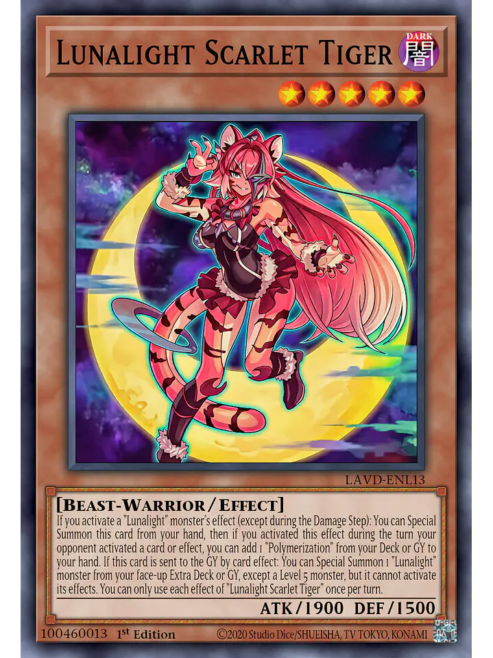 Lunalight Scarlet Tiger - LAVD-ENL13 - Ultra Rare 1st Edition 1
