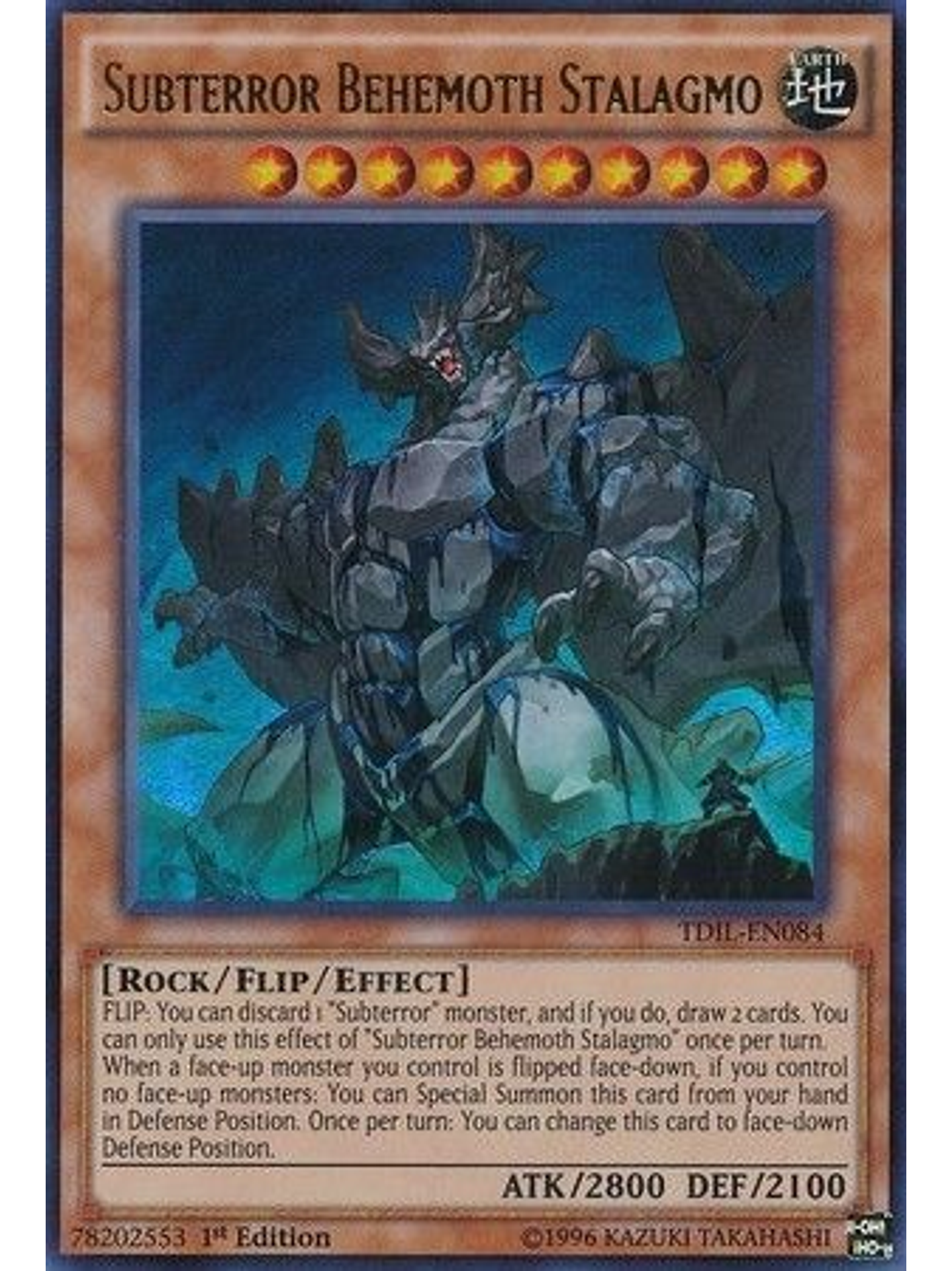 Subterror Behemoth Stalagmo - TDIL-EN084 - Ultra Rare 1st Edition 1