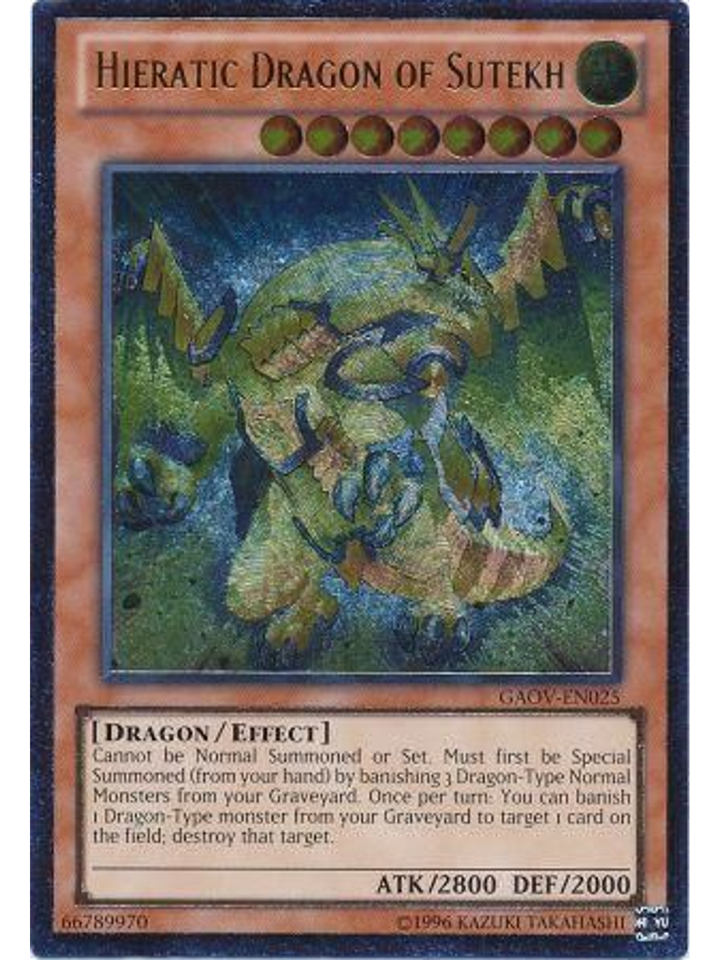 Hieratic Dragon of Sutekh - GAOV-EN025 Unlimited - Ultimate Rare 1