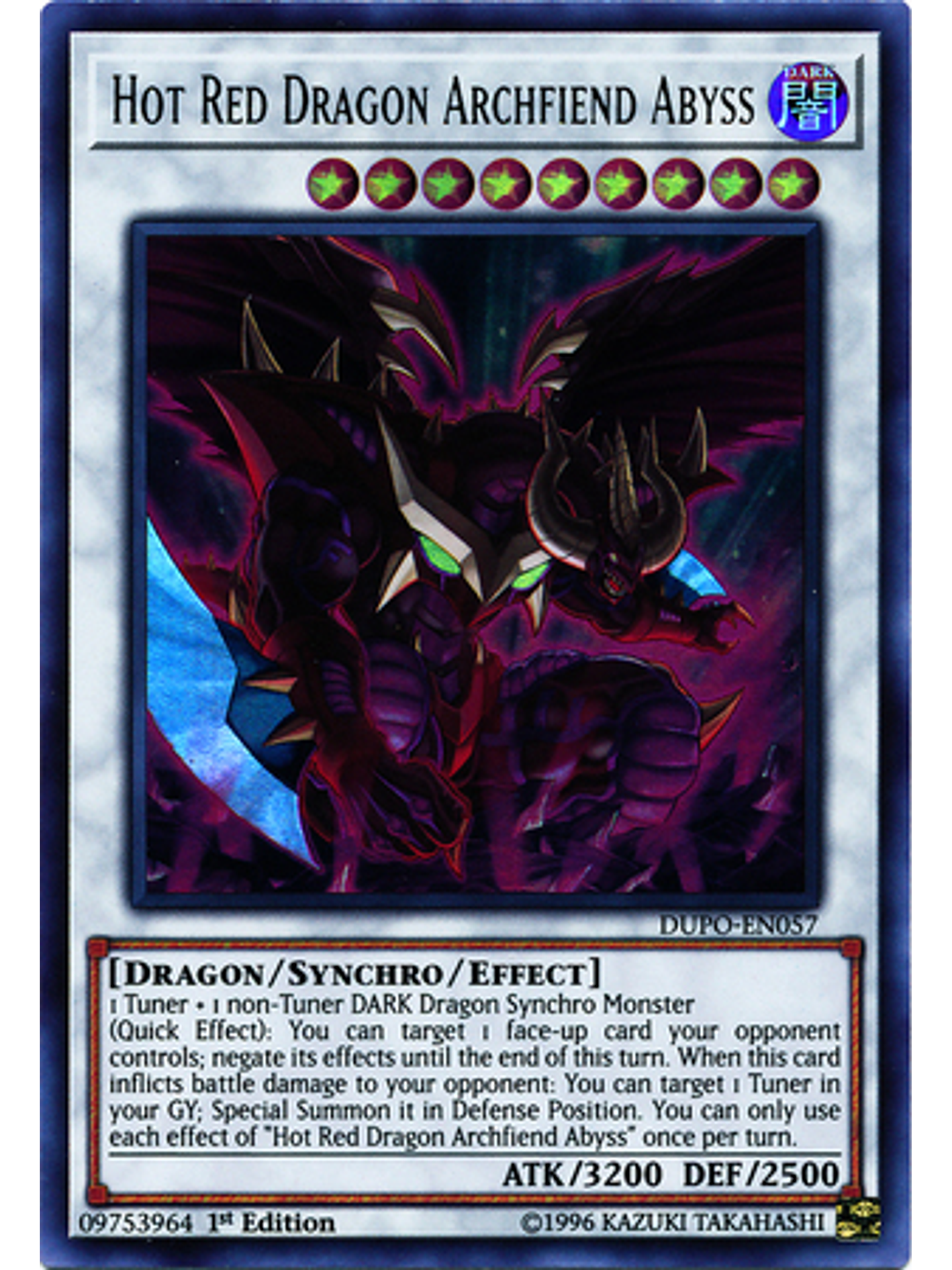 Hot Red Dragon Archfiend Abyss - DUPO-EN057 - Ultra Rare 1st Edition 1