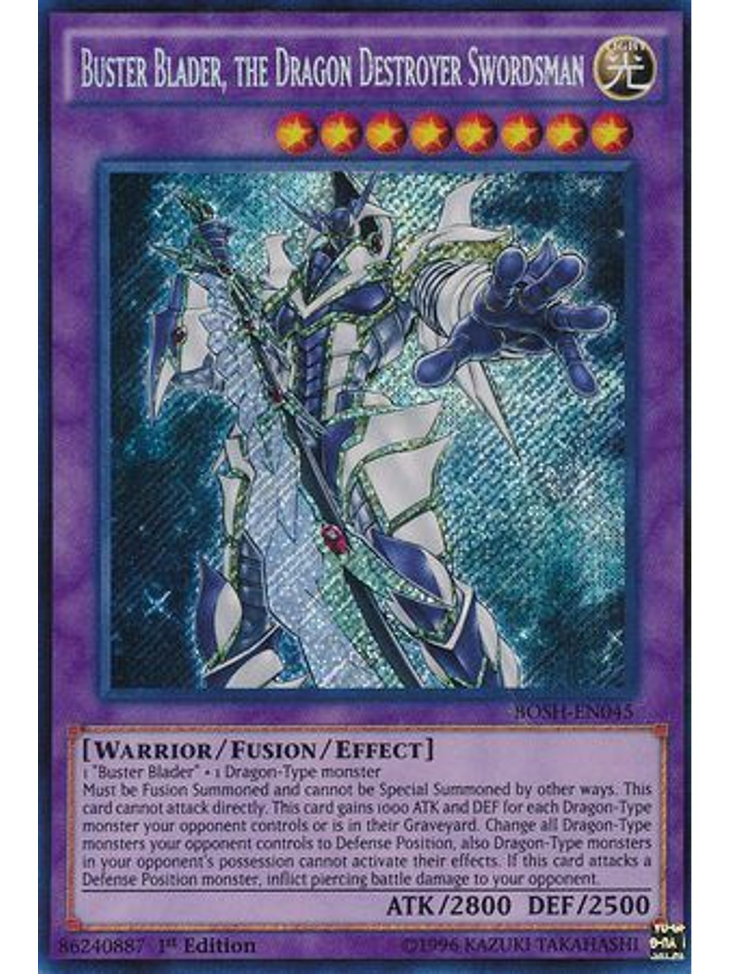 Buster Blader, the Dragon Destroyer Swordsman - BOSH-EN045 - Secret Rare 1st Edition 1