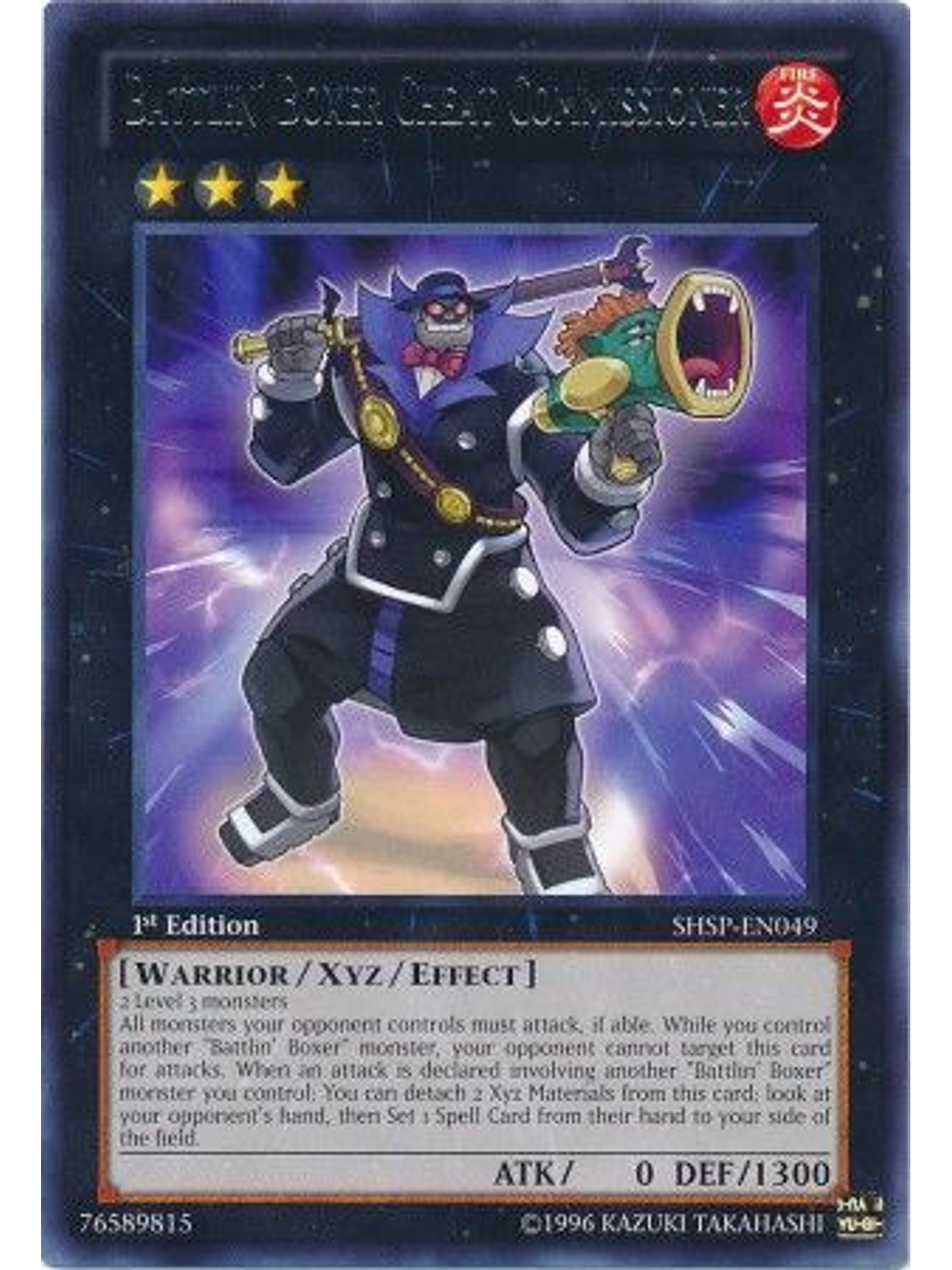 Battlin' Boxer Cheat Commissioner - SHSP-EN049 - Rare 1st Edition 1