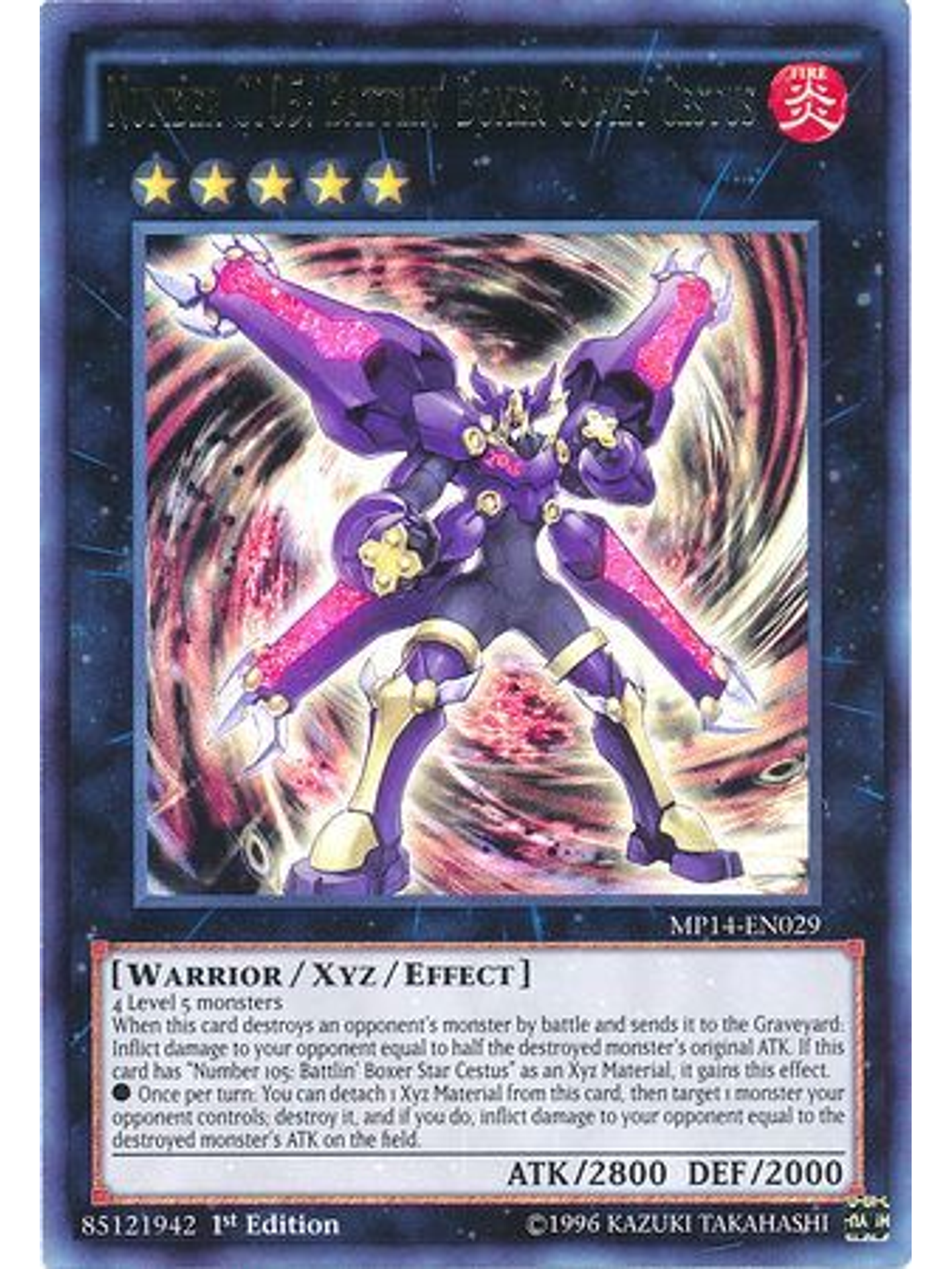 Number C105: Battlin' Boxer Comet Cestus - MP14-EN029 - Ultra Rare 1st Edition 1