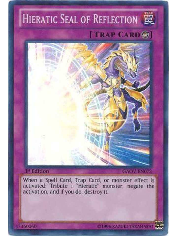 Hieratic Seal of Reflection - GAOV-EN072 - Super Rare 1st Edition 1