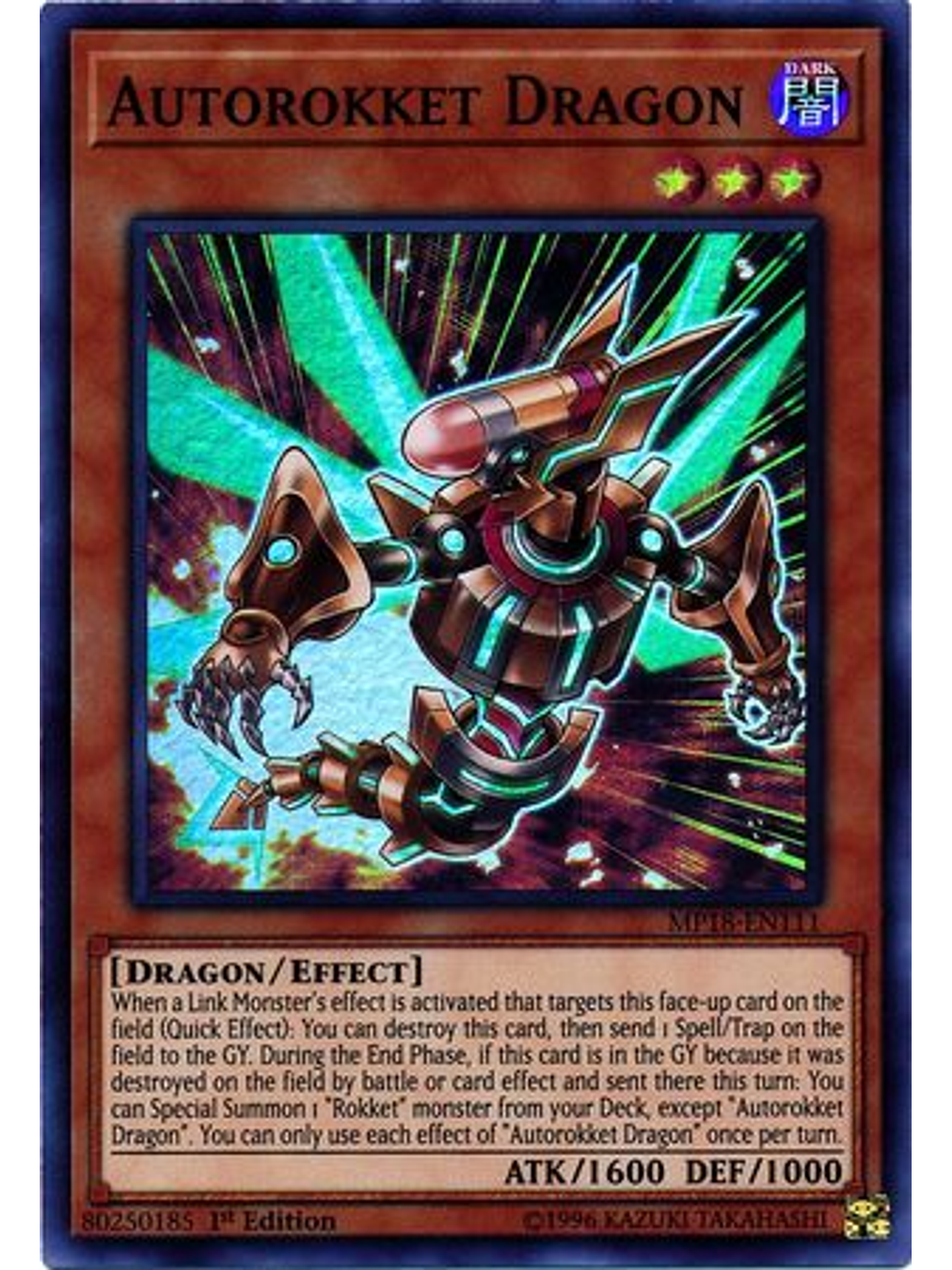 Autorokket Dragon - MP18-EN111 - Super Rare 1st Edition 1