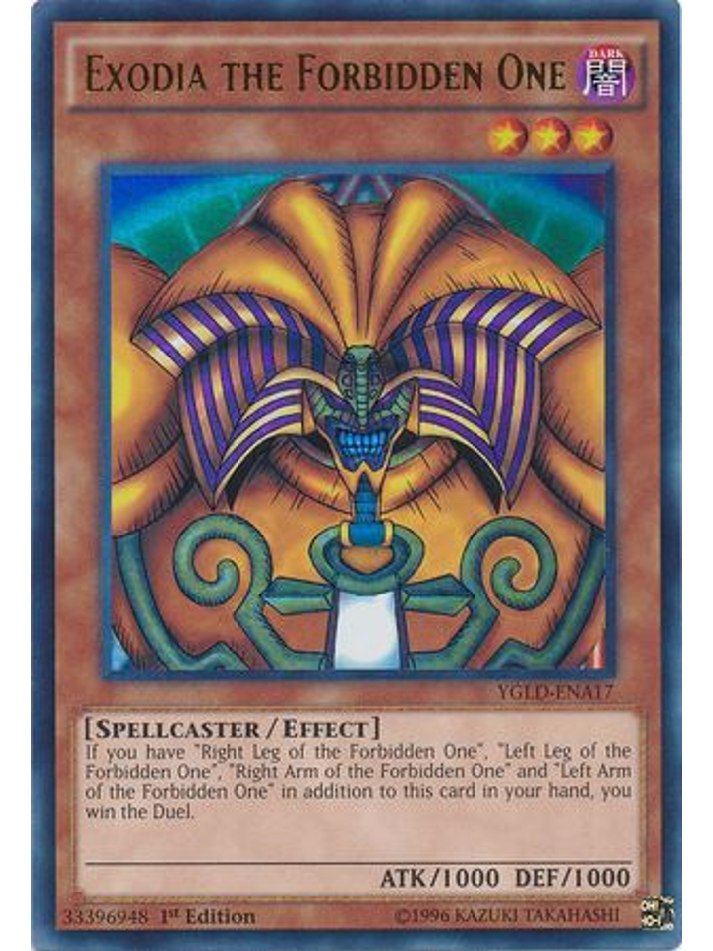 Exodia the Forbidden One - YGLD-ENA17 - Ultra Rare 1st Edition 1