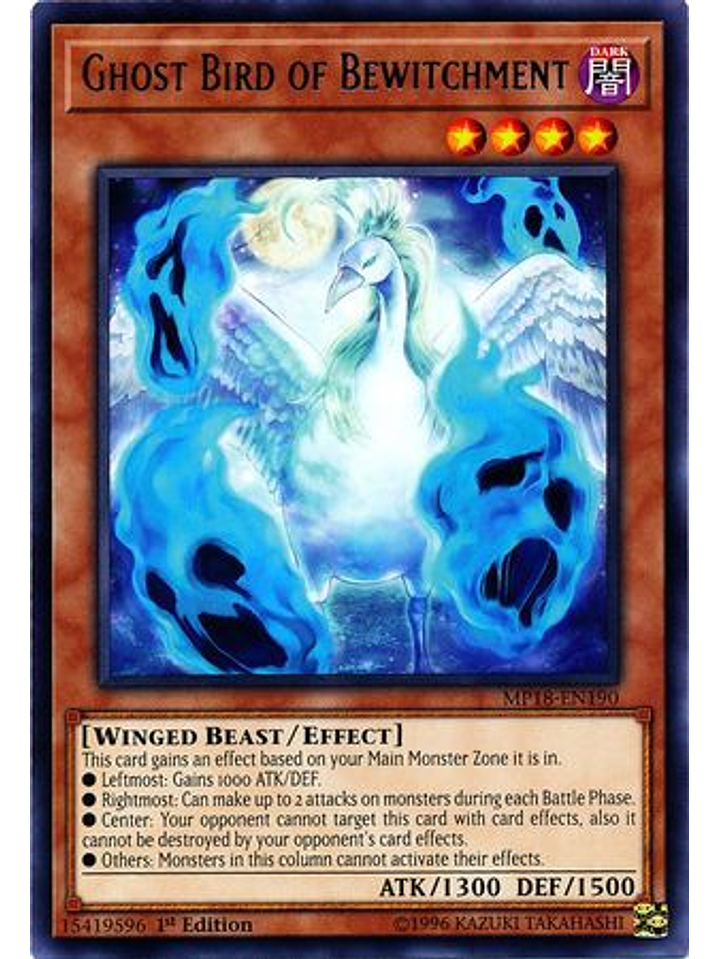 Ghost Bird of Bewitchment - MP18-EN190 - Rare 1st Edition 1