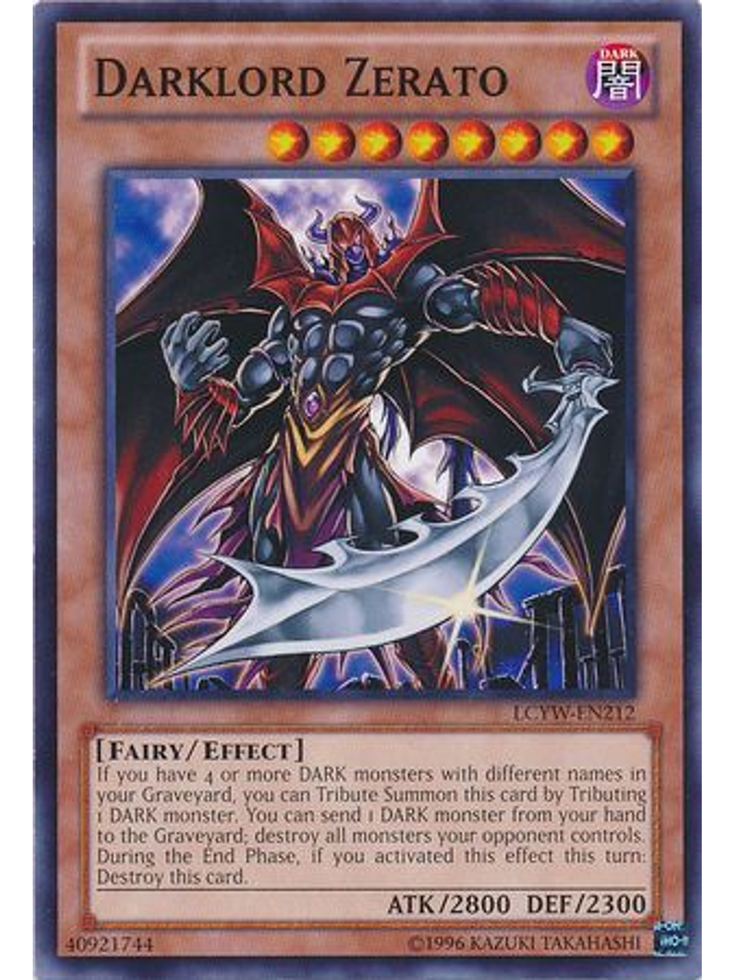 Darklord Zerato - LCYW-EN212 - Common Unlimited 1