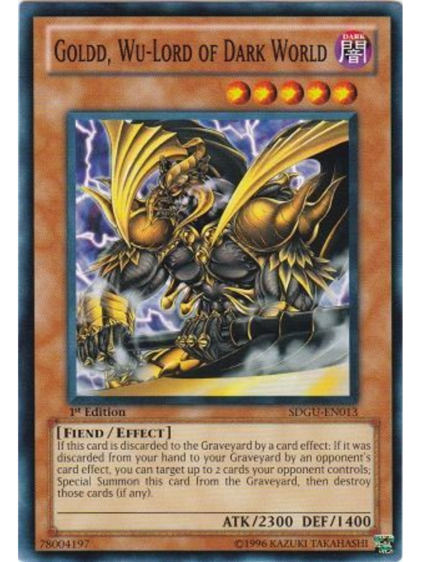 Goldd, Wu-Lord of Dark World - SDGU-EN013 - Common 1st Edition 1