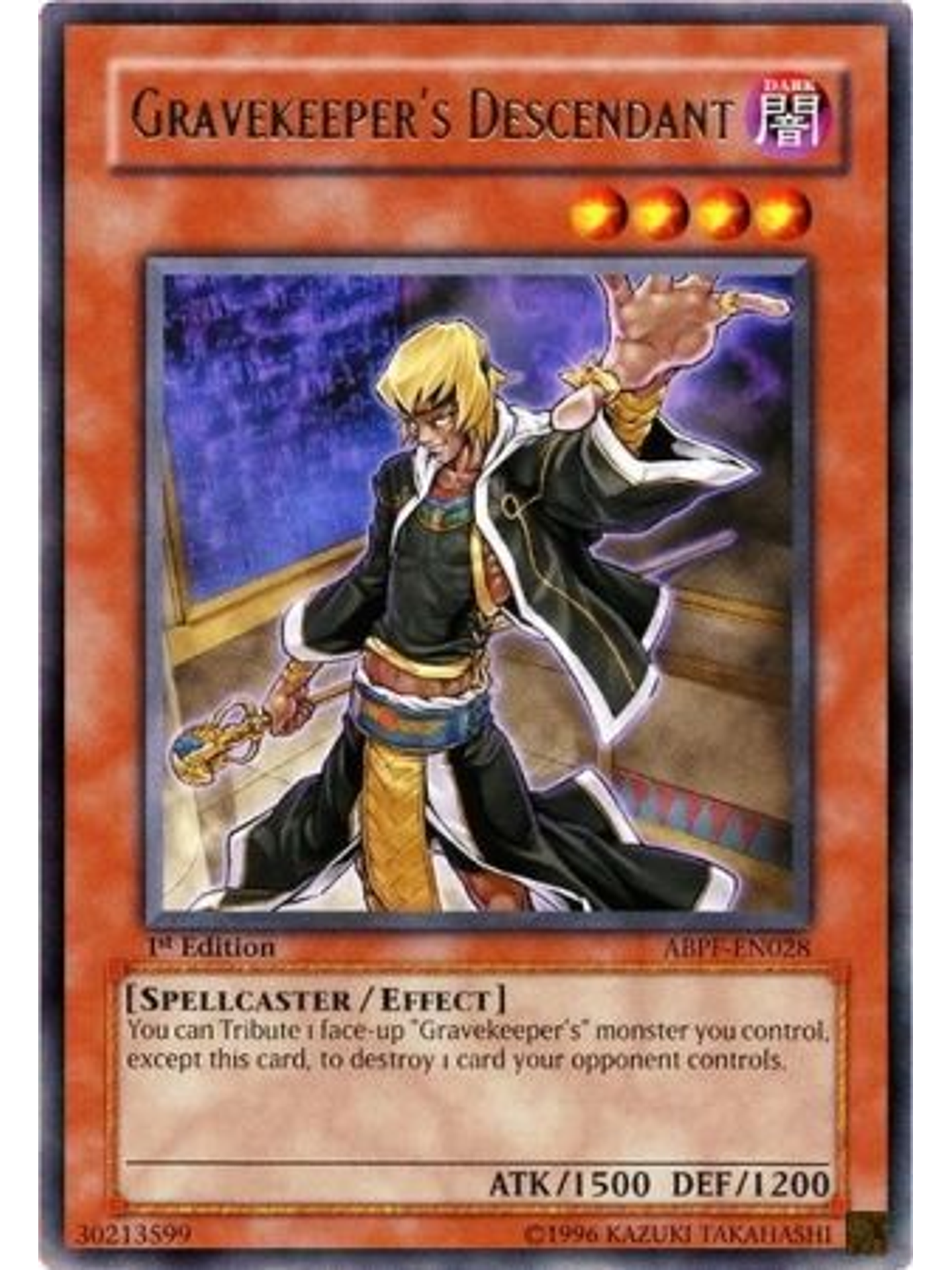 Gravekeeper's Descendant - ABPF-EN028 - Rare 1st Edition 1