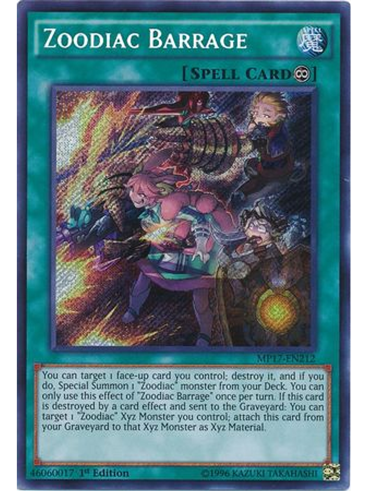 Zoodiac Barrage - mp17-en212 - Secret Rare 1st Edition 1