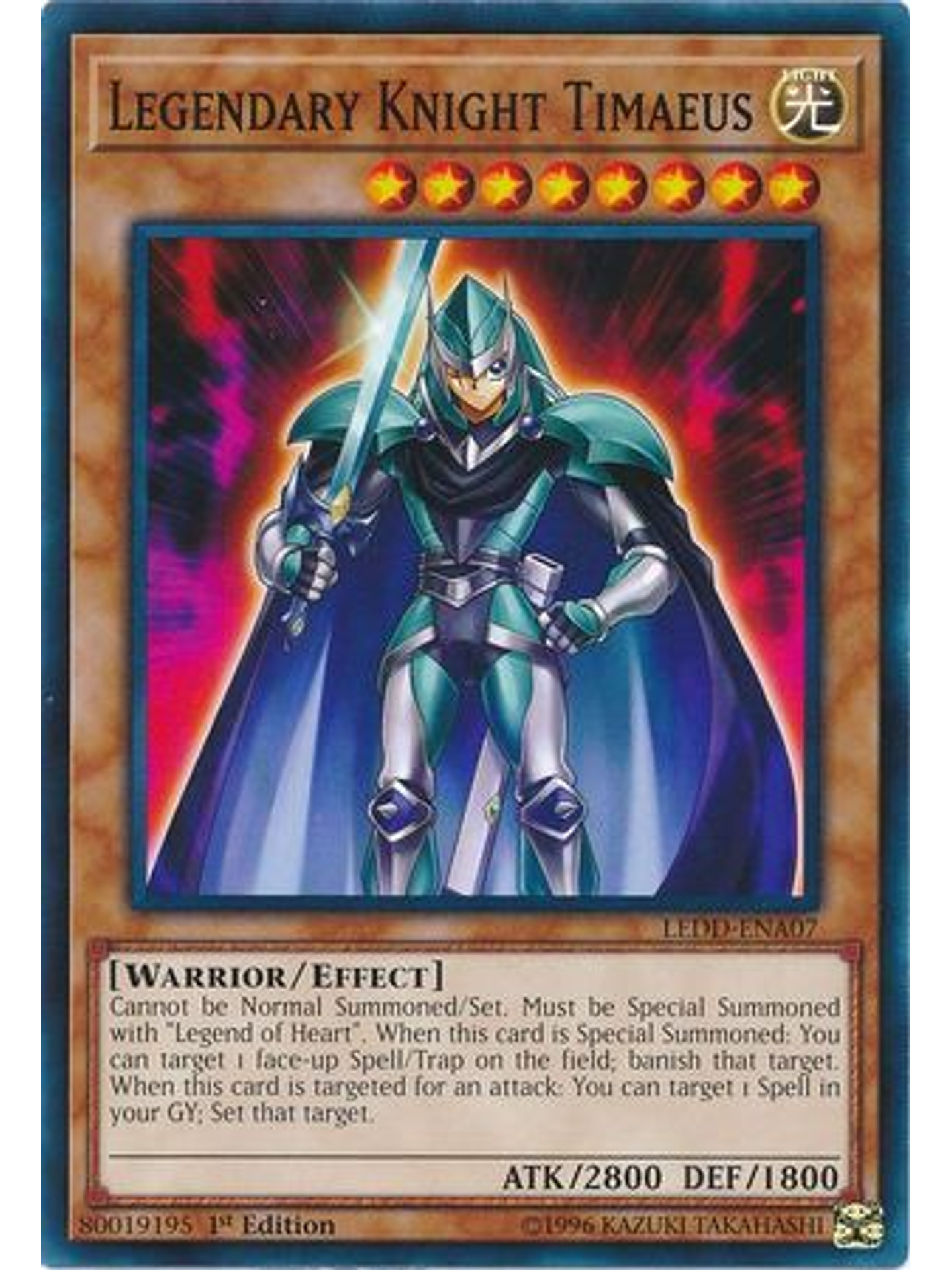 Legendary Knight Timaeus - LEDD-ENA07 - Common 1st Edition 1