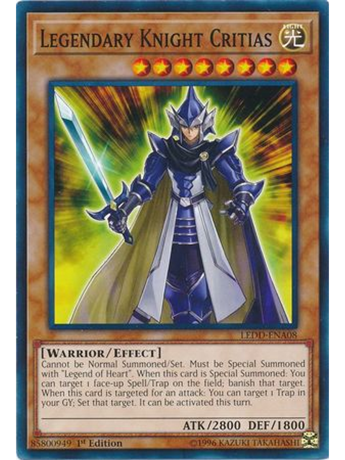 Legendary Knight Critias - LEDD-ENA08 - Common 1st Edition 1
