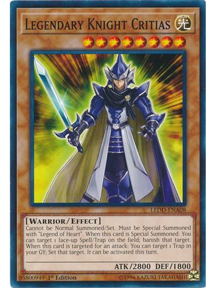 Legendary Knight Critias - LEDD-ENA08 - Common 1st Edition 1