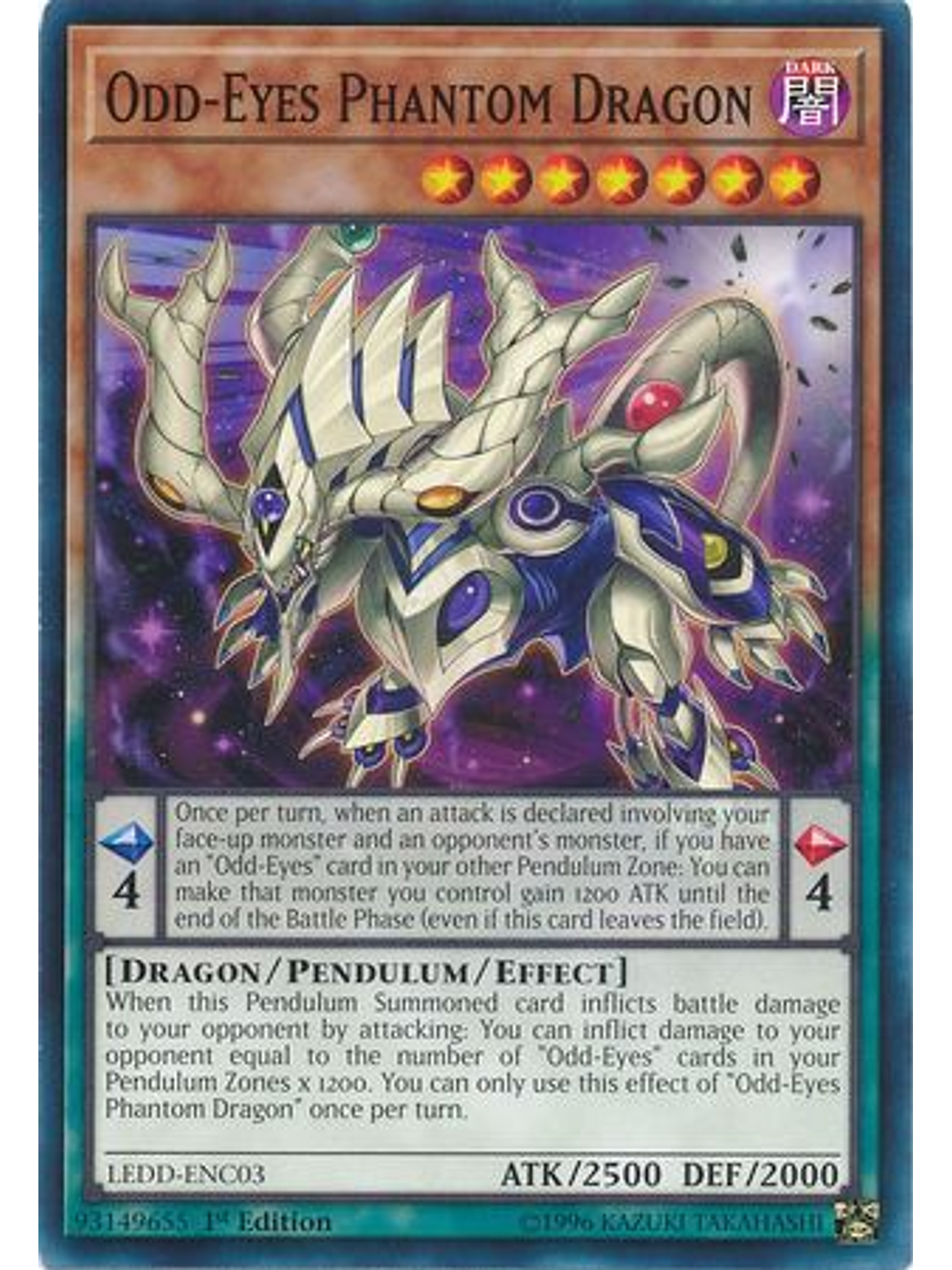Odd-Eyes Phantom Dragon - LEDD-ENC03 - Common 1st Edition 1