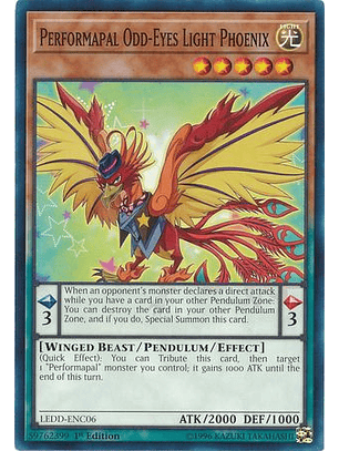 Performapal Odd-Eyes Light Phoenix - LEDD-ENC06 - Common 1st Edition