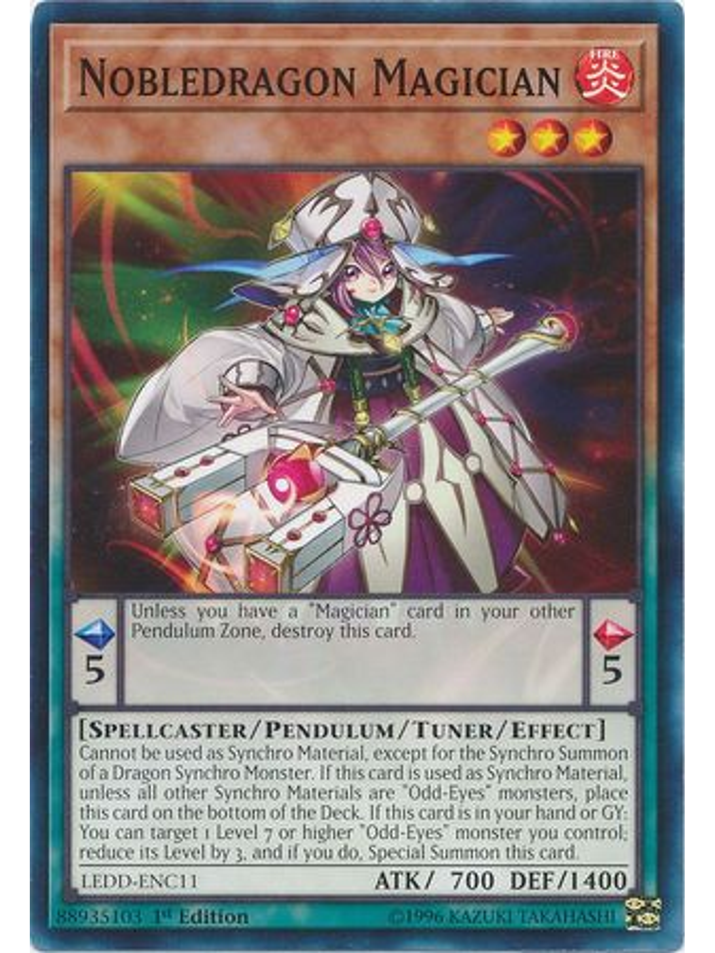 Nobledragon Magician - LEDD-ENC11 - Common 1st Edition 1