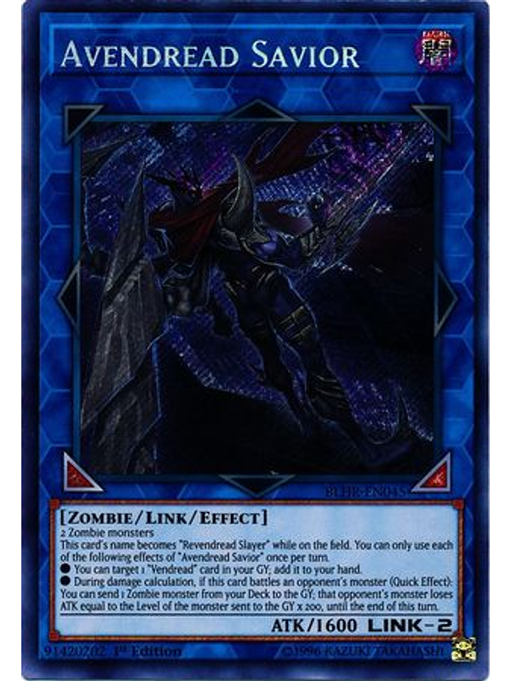 Avendread Savior - BLHR-EN045 - Secret Rare 1st Edition 1