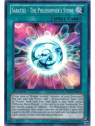 Sabatiel - The Philosopher's Stone - DRLG-EN015 - Super Rare 1st Edition