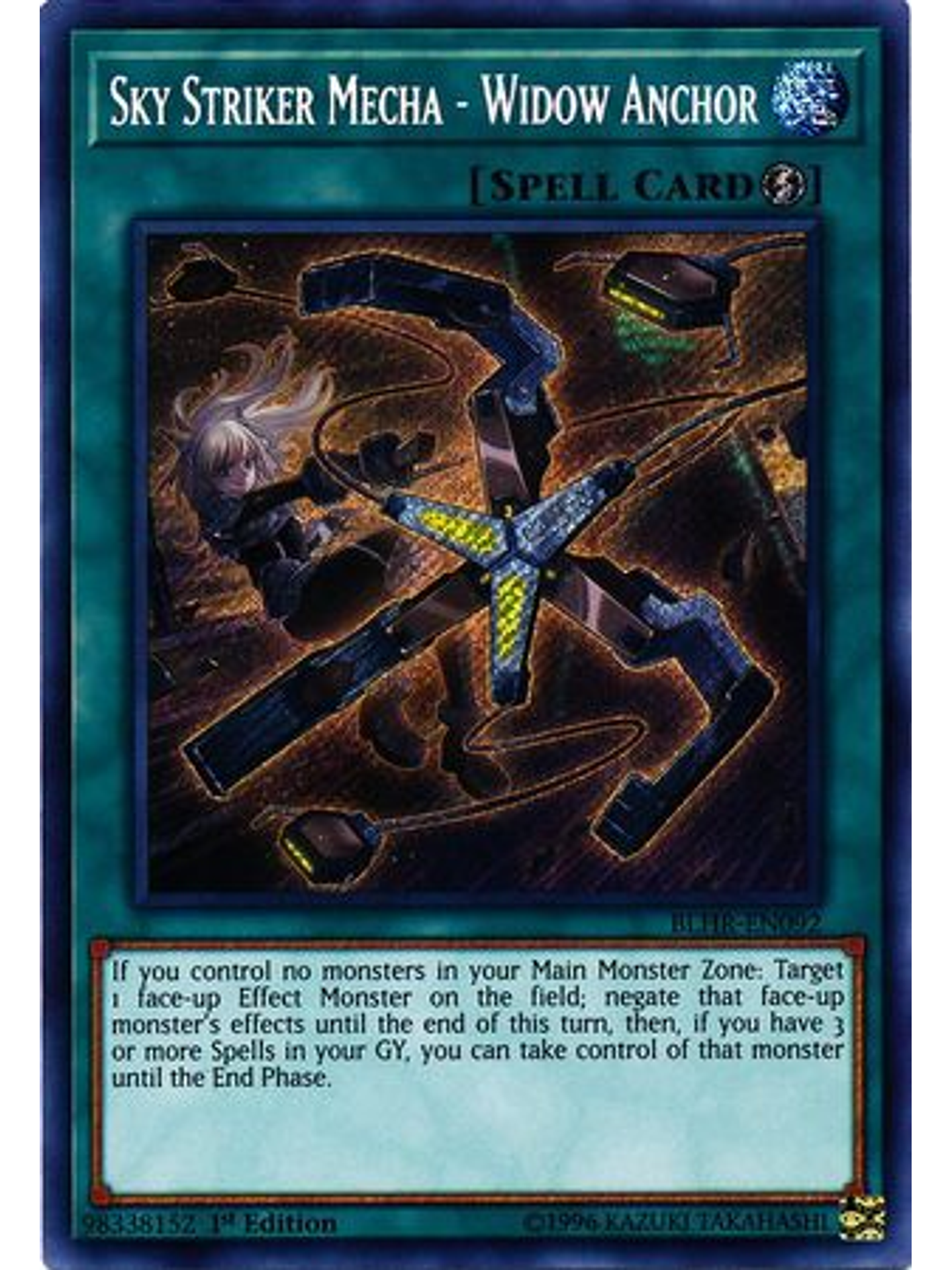 Sky Striker Mecha - Widow Anchor - BLHR-EN092 - Secret Rare 1st Edition 1