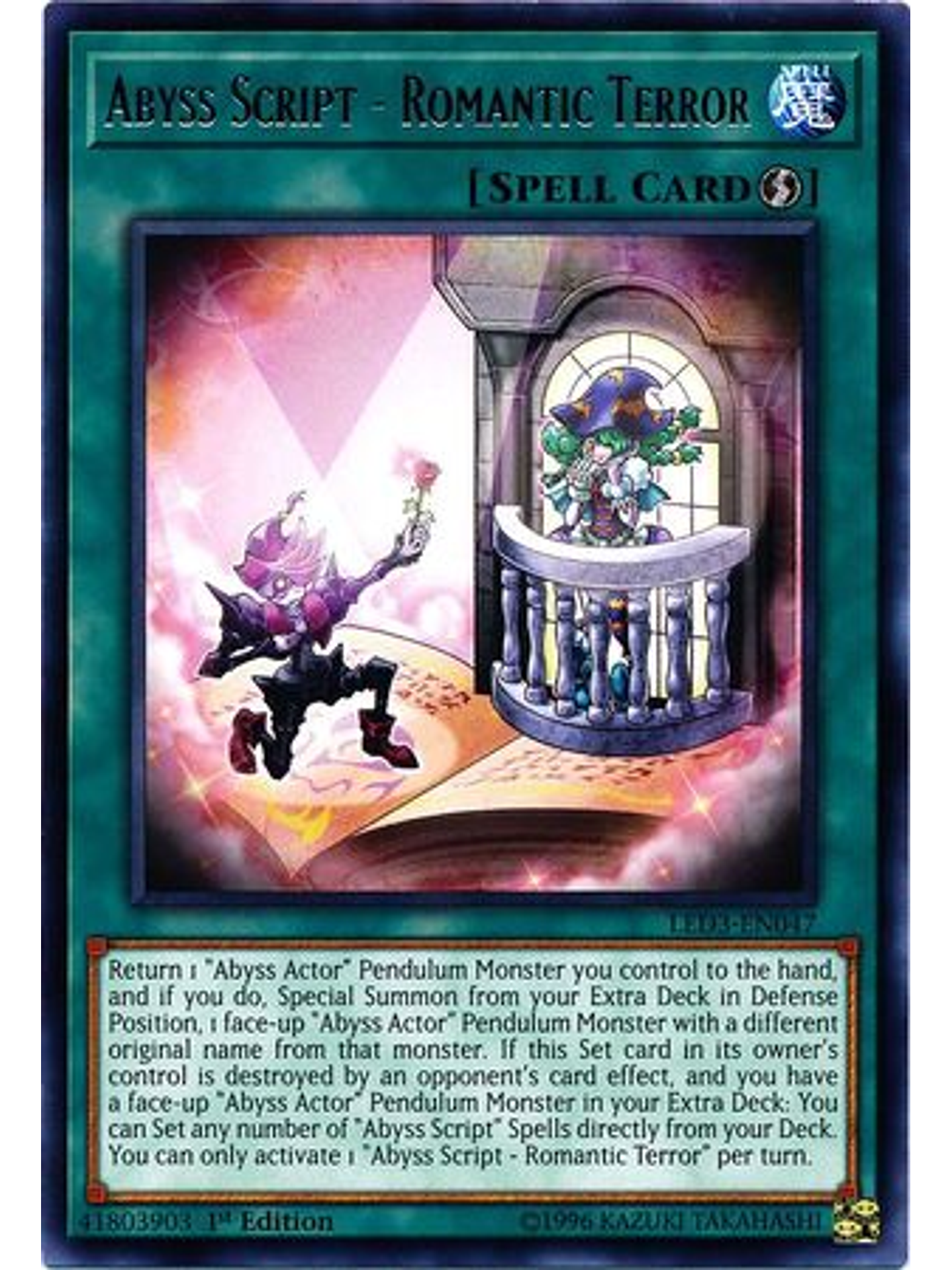 Abyss Script - Romantic Terror - LED3-EN047 - Rare 1st Edition 1