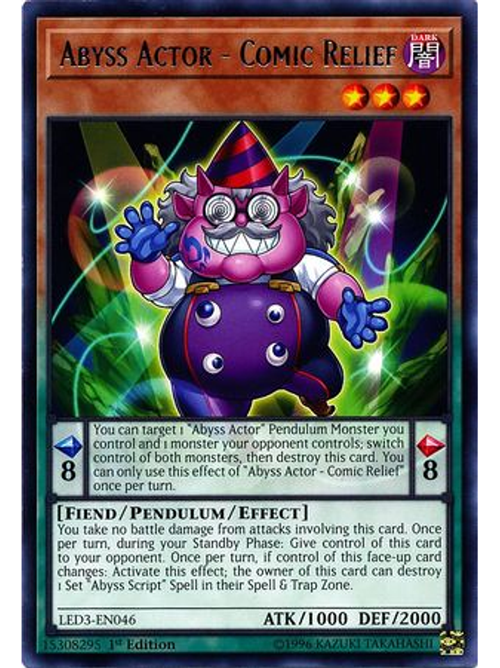 Abyss Actor - Comic Relief - LED3-EN046 - Rare 1st Edition 1