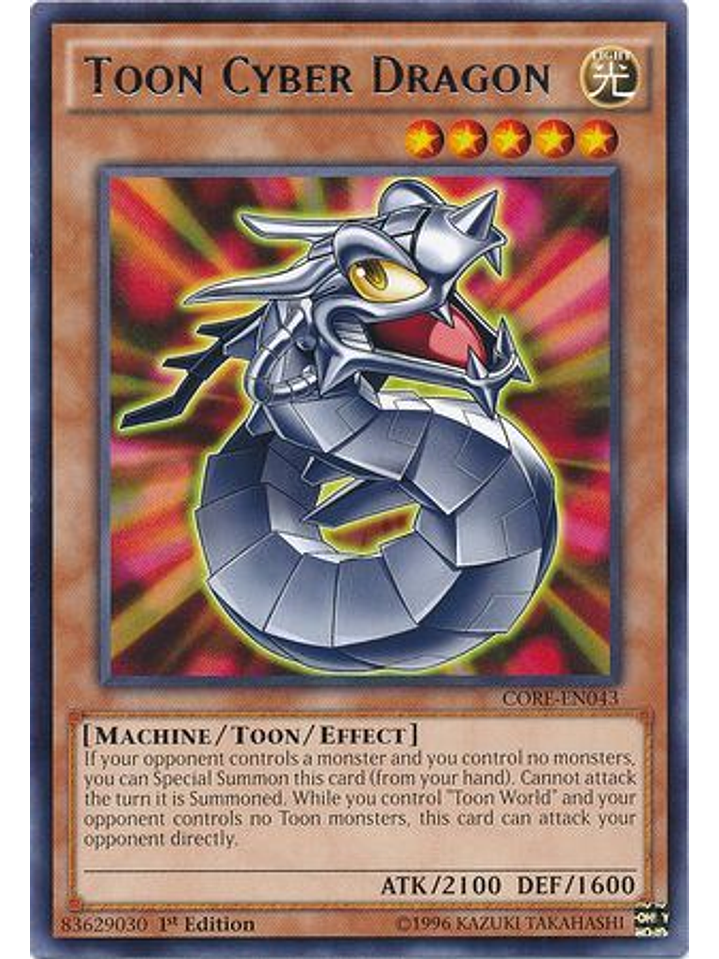 Toon Cyber Dragon - CORE-EN043 - Rare 1st Edition 1