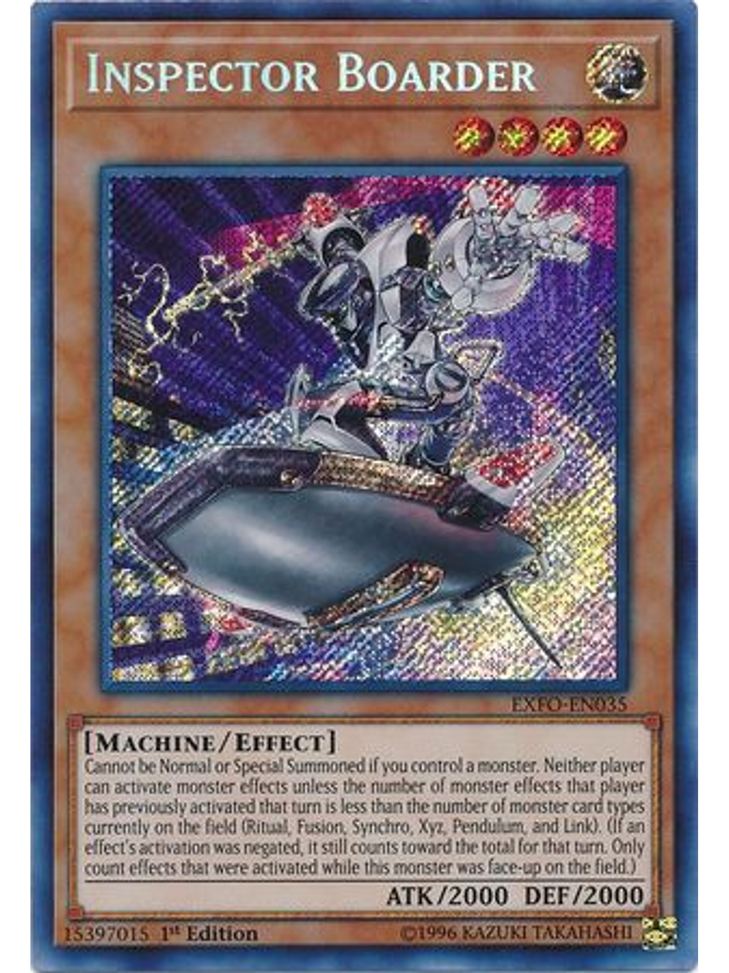 Inspector Boarder - EXFO-EN035 - Secret Rare 1st Edition 1