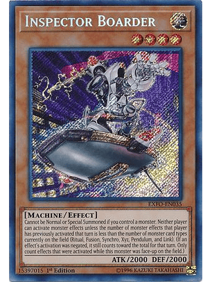 Inspector Boarder - EXFO-EN035 - Secret Rare 1st Edition