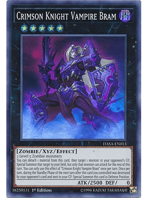 Crimson Knight Vampire Bram - DASA-EN013 - Super Rare 1st Edition