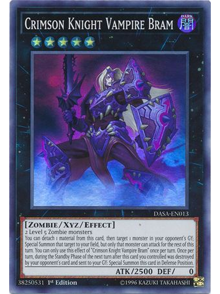 Crimson Knight Vampire Bram - DASA-EN013 - Super Rare 1st Edition 1