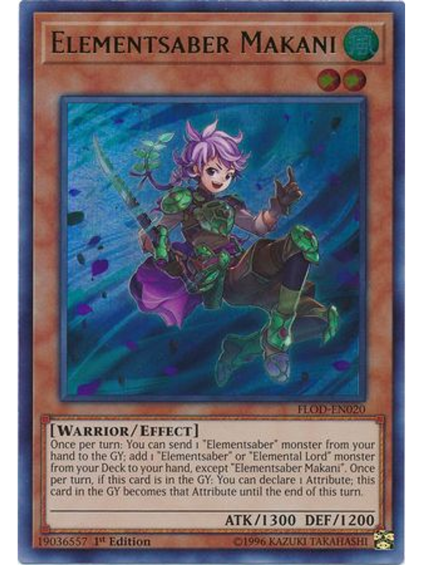 Elementsaber Makani - FLOD-EN020 - Ultra Rare 1st Edition 1