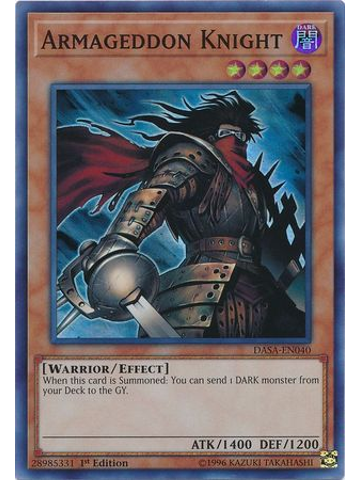 Armageddon Knight - DASA-EN040 - Super Rare 1st Edition 1