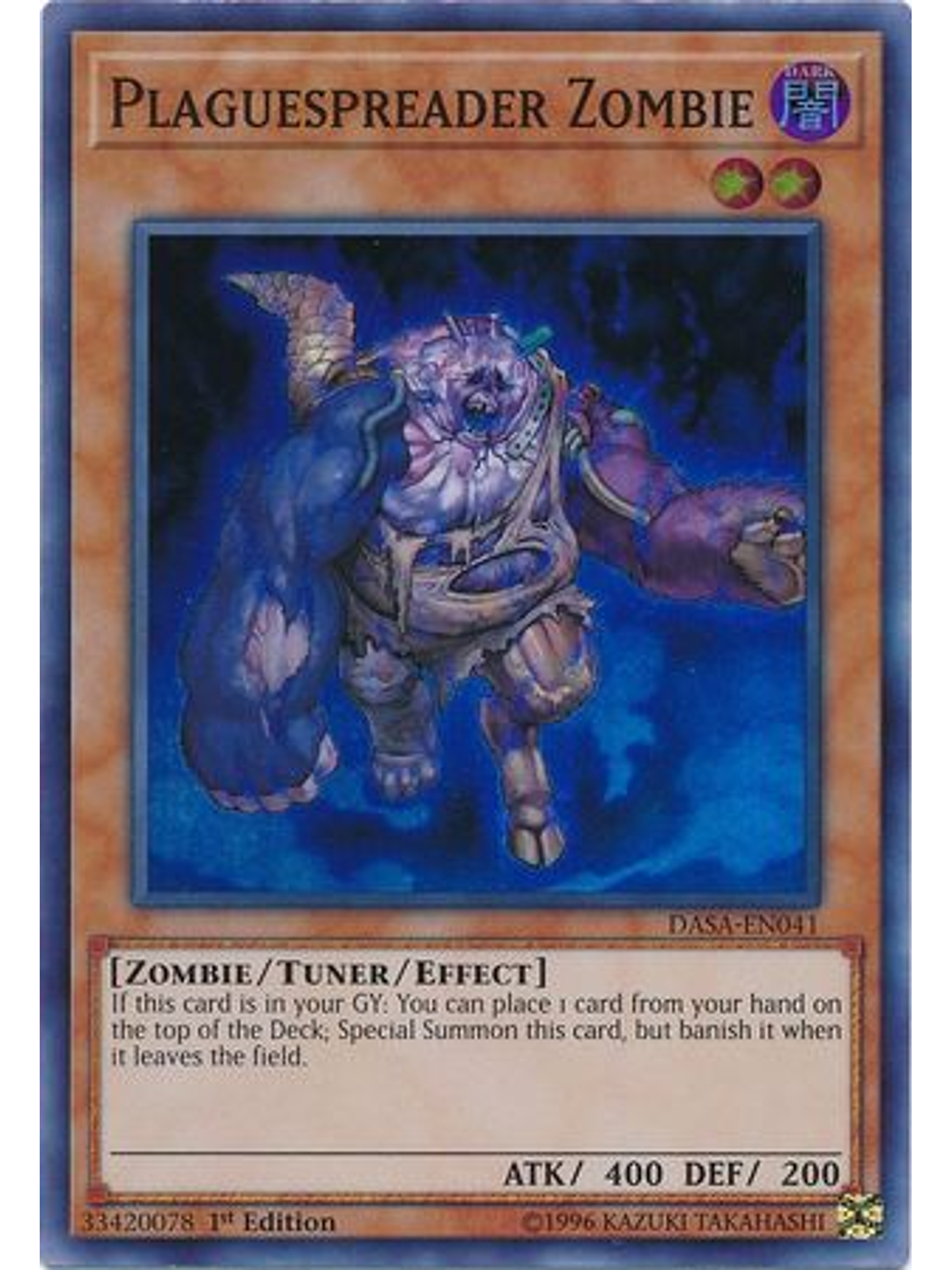 Plaguespreader Zombie - DASA-EN041 - Super Rare 1st Edition 1