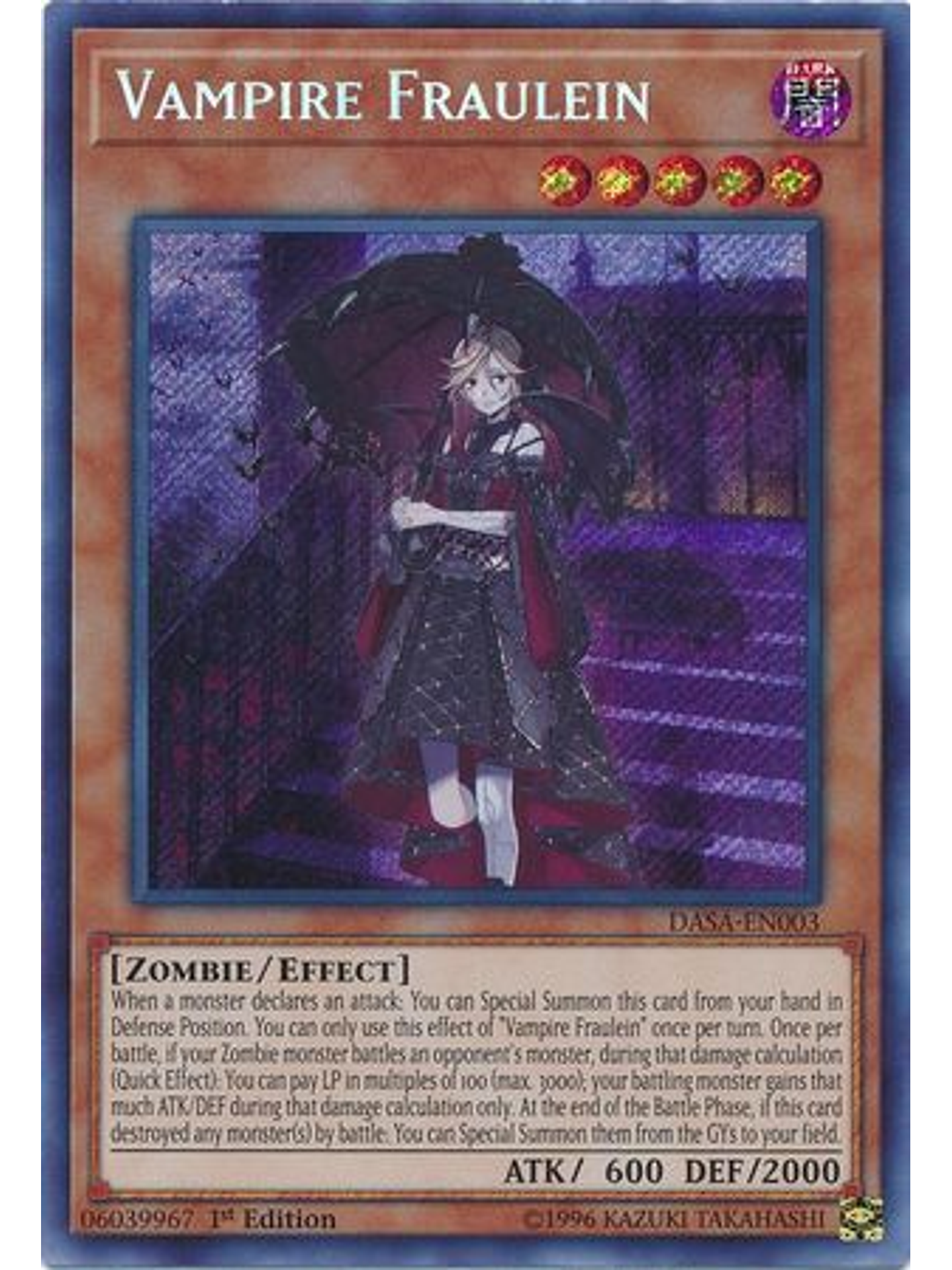 Vampire Fraulein - DASA-EN003 - Secret Rare 1st Edition 1