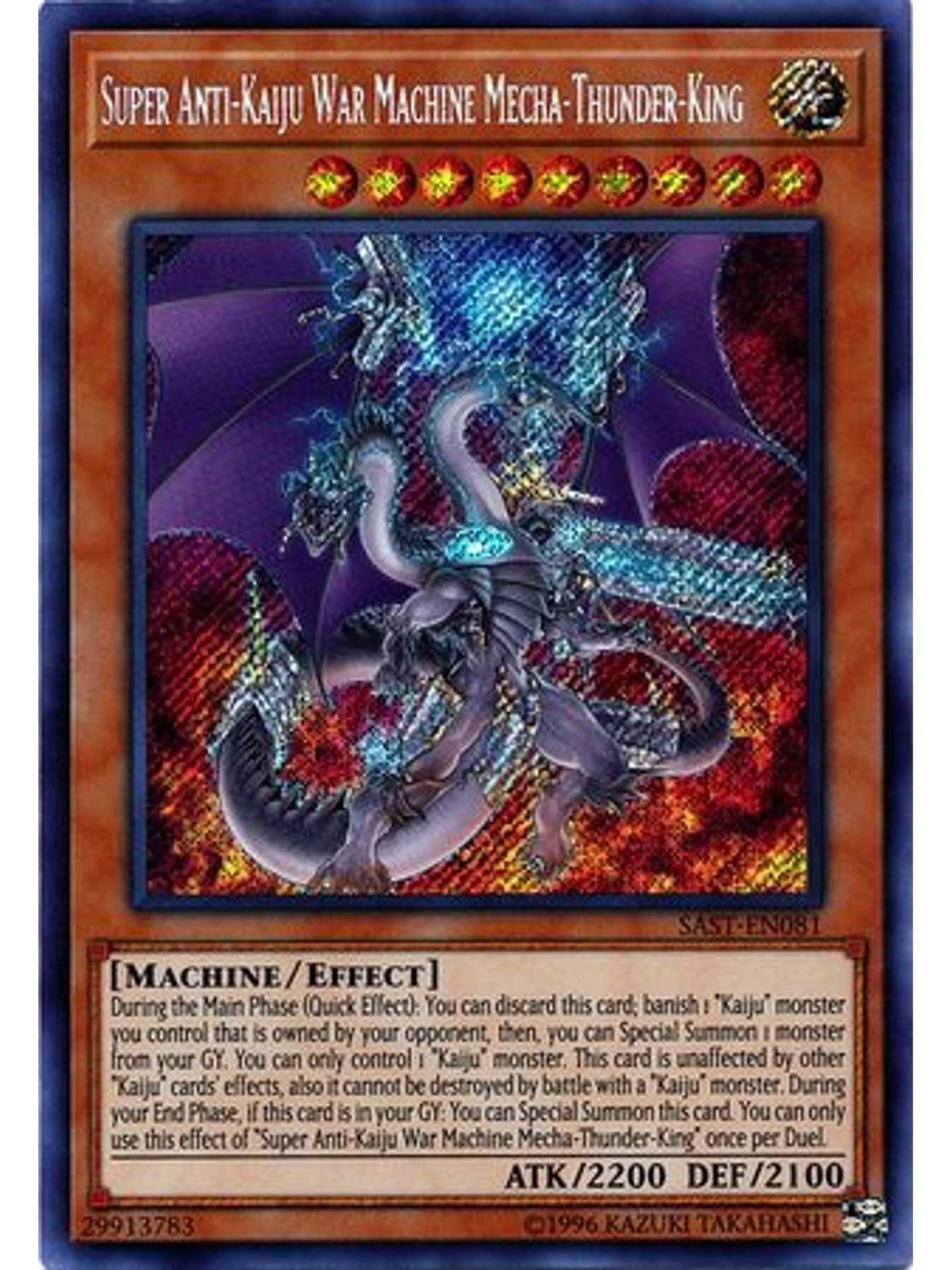 Super Anti-Kaiju War Machine Mecha-Thunder-King - SAST-EN081 - Secret Rare Unlimited 1