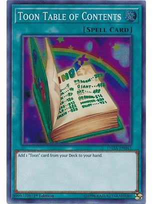 Toon Table of Contents - DASA-EN043 - Super Rare 1st Edition