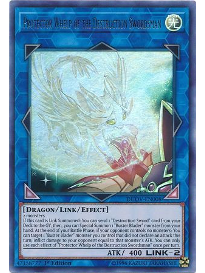 Protector Whelp of the Destruction Swordsman - DUOV-EN008 - Ultra Rare 1st Edition 1