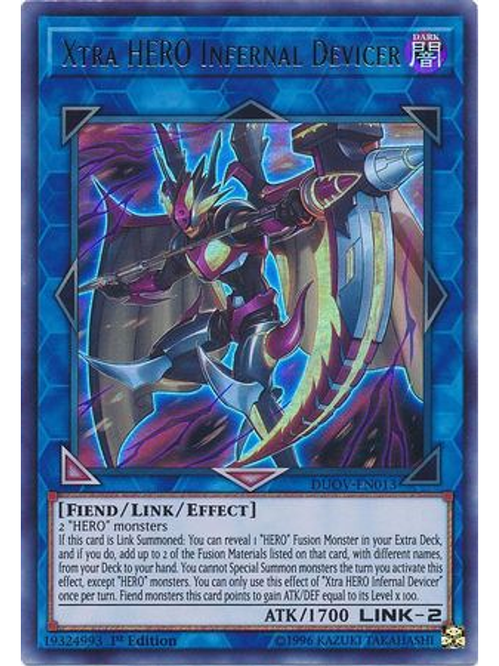 Xtra HERO Infernal Devicer - DUOV-EN013 - Ultra Rare 1st Edition 1