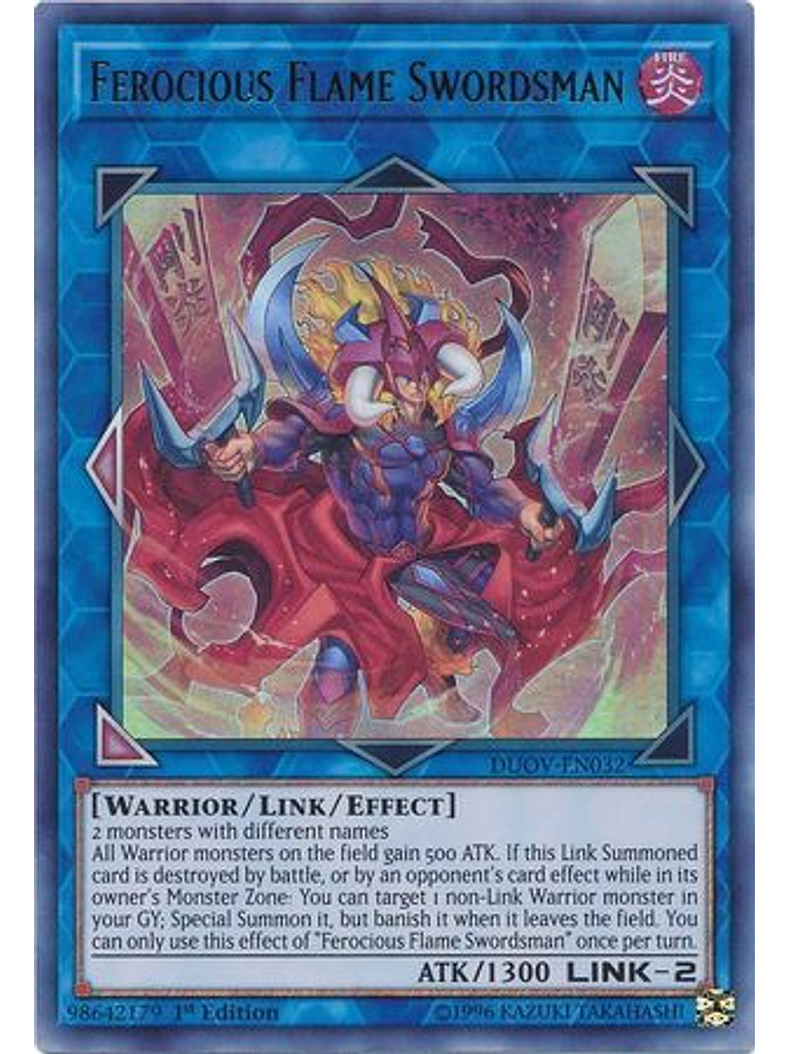 Ferocious Flame Swordsman - DUOV-EN032 - Ultra Rare 1st Edition 1