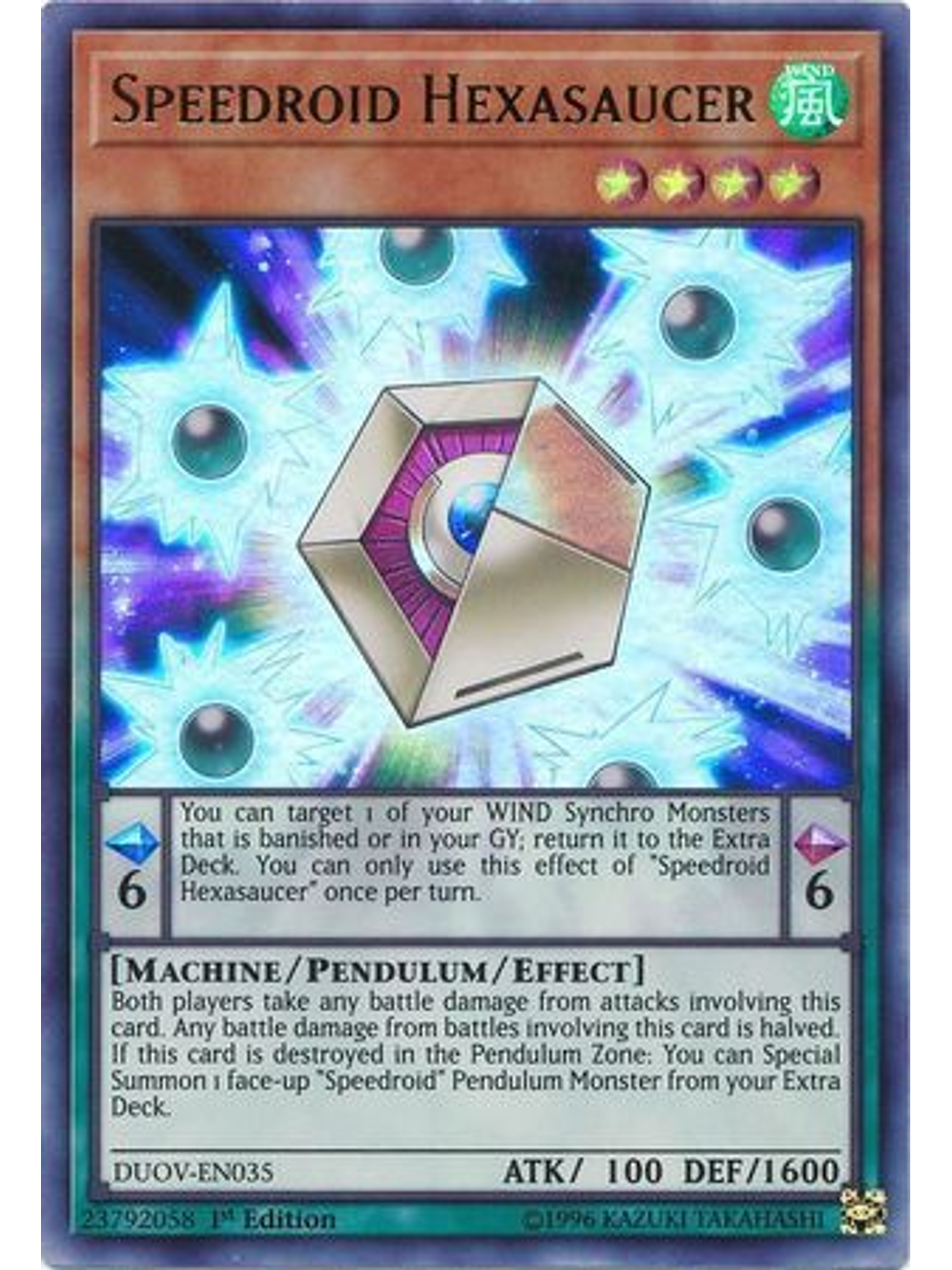 Speedroid Hexasaucer - DUOV-EN035 - Ultra Rare 1st Edition 1