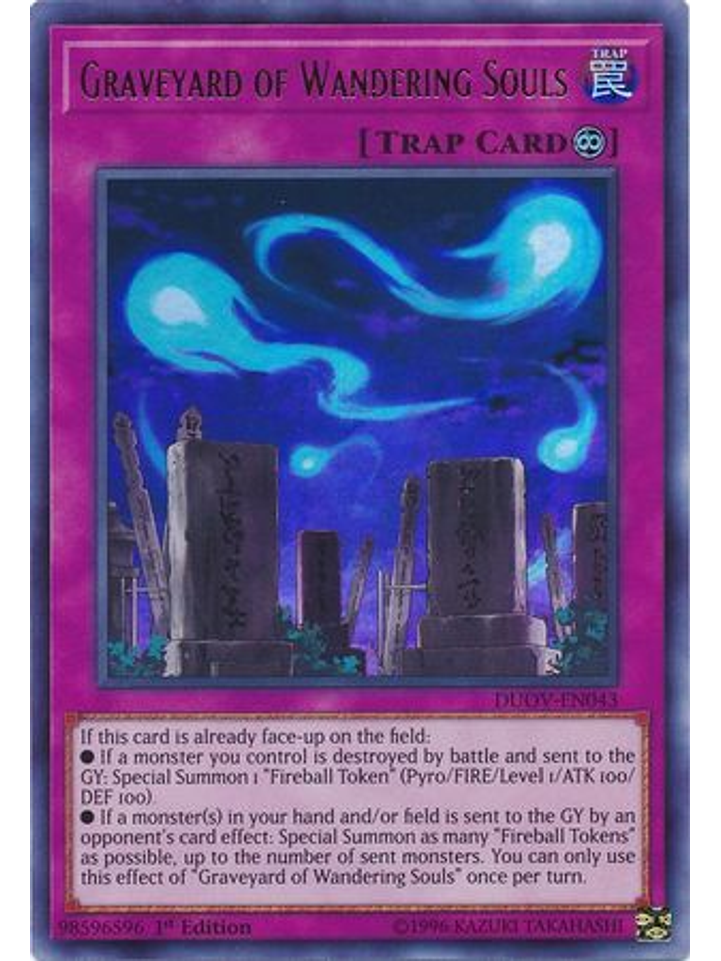Graveyard of Wandering Souls - DUOV-EN043 - Ultra Rare 1st Edition 1