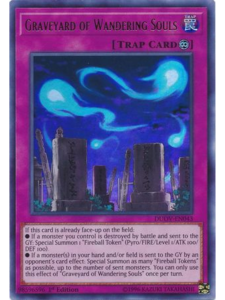 Graveyard of Wandering Souls - DUOV-EN043 - Ultra Rare 1st Edition 1