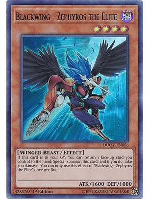 Blackwing - Zephyros the Elite - DUOV-EN066 - Ultra Rare 1st Edition