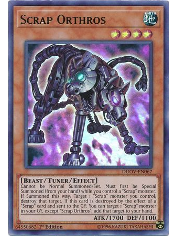 Scrap Orthros - DUOV-EN067 - Ultra Rare 1st Edition 1