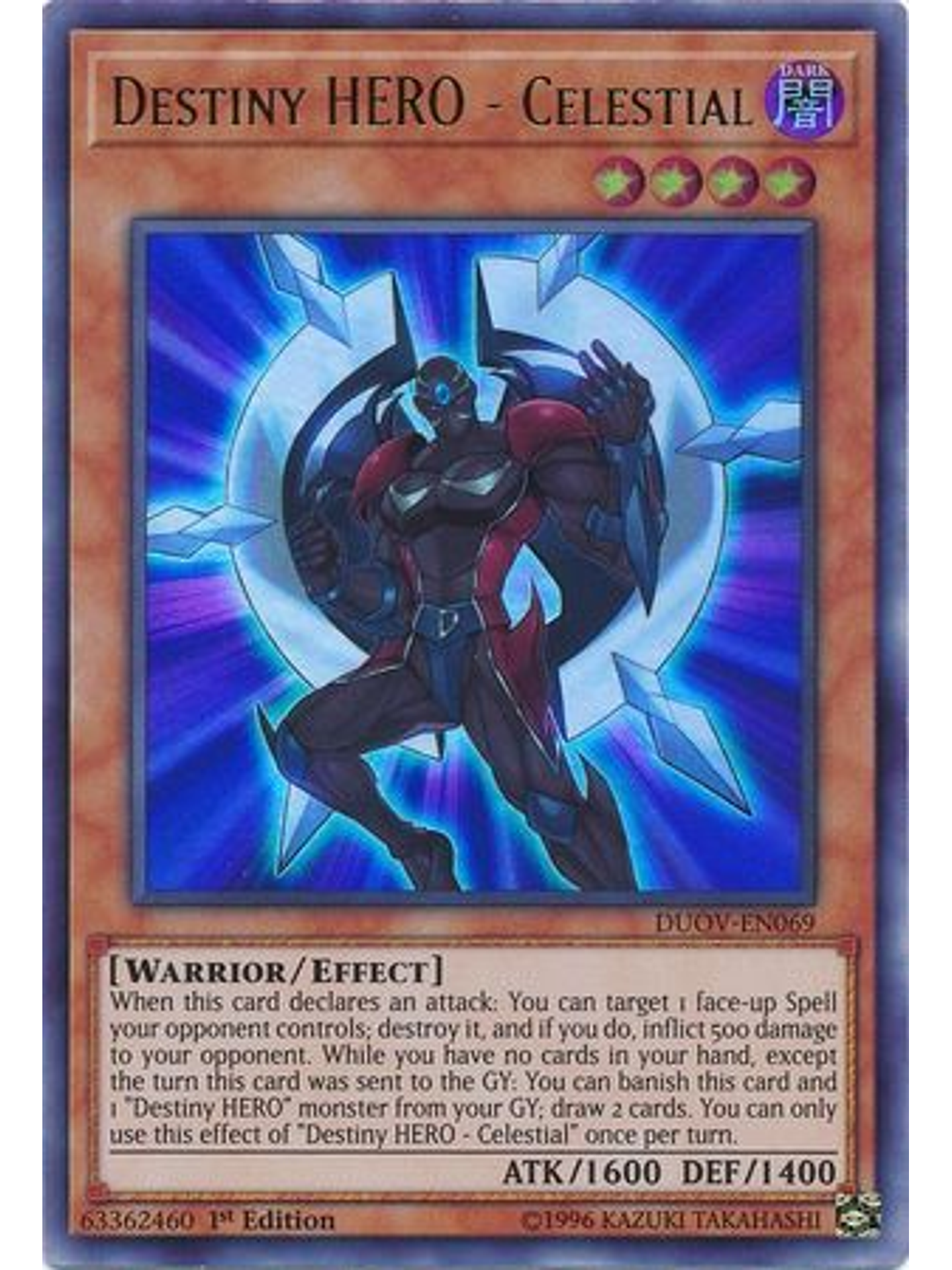 Destiny HERO - Celestial - DUOV-EN069 - Ultra Rare 1st Edition 1