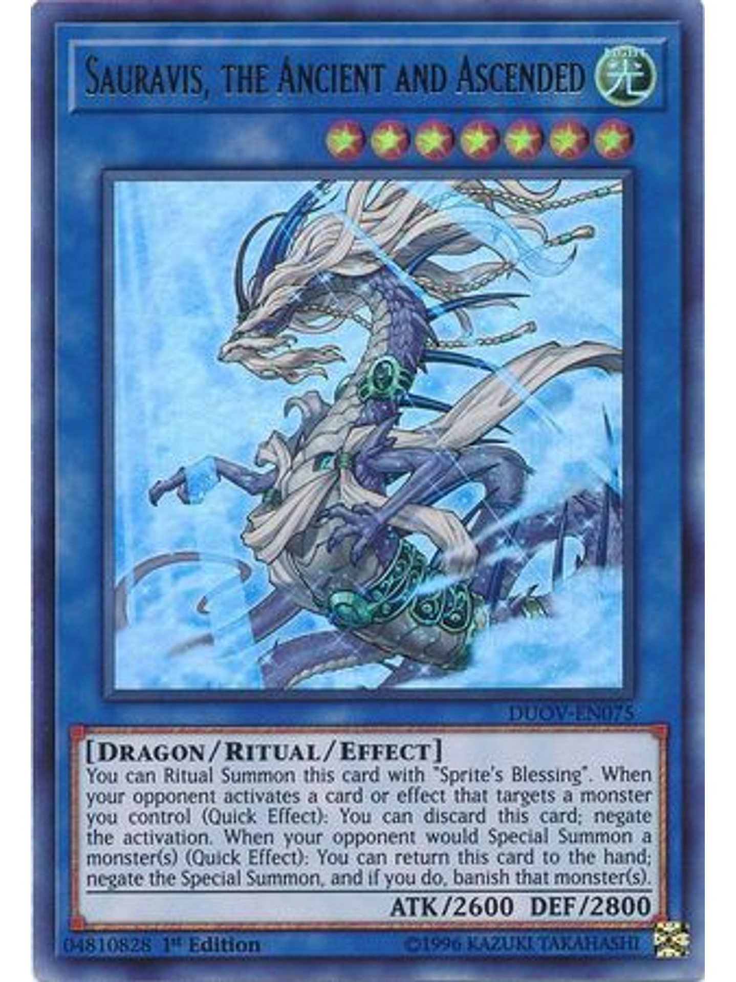 Sauravis, the Ancient and Ascended - DUOV-EN075 - Ultra Rare 1st Edition 1